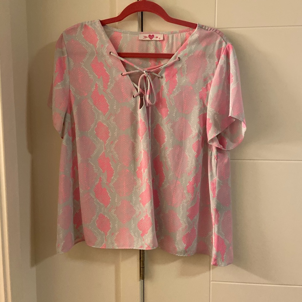 Pink snake skin top